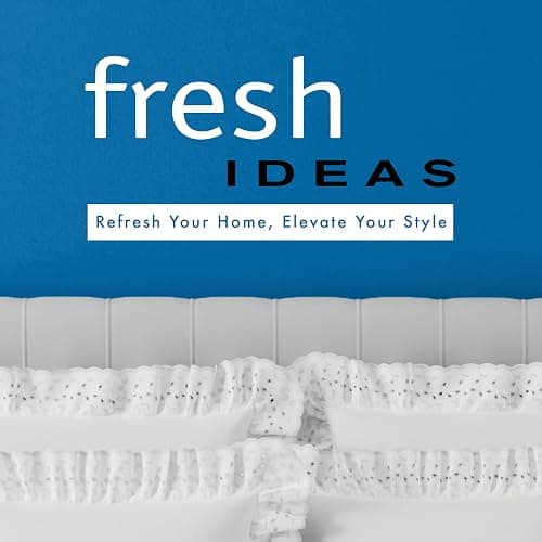 Fresh Ideas Eyelet Bed Skirt, Ruffled Design, 14 Inch Drop, Embroidered Scalloped Edge, Twin, White thumbnail 7