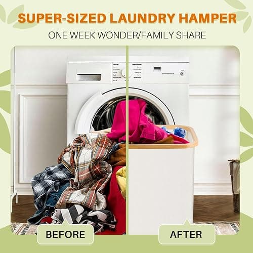 Laundry Hamper 3 Section, 145L Dirty Clothes Hamper with Lid, Extra Large Laundry Basket Organizer with Removable Inner Bags & Labels for Laundry Room, Bedroom, Beige - 145L - Beige thumbnail 3