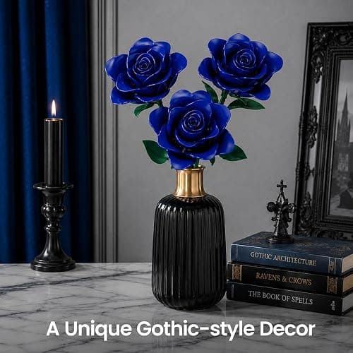 Flower Bouquet Building Block Set – 634PCS Blue Rose Flower Brick Kit for Adults & Kids, DIY Eternal Flower Gift for Valentine’s Day, Mother’s Day, Christmas, Home or Office Decoration Display thumbnail 5