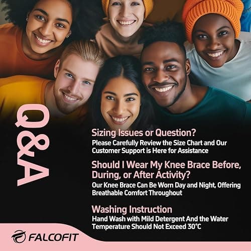 FALCOFIT Knee Sleeve – Lightweight Compression for Easy Movement – Ideal for Running, Gym & Workouts – Snug, Thin & Soft – All-Day Knee Brace for Gentle Support – Men & Women (1 Pack) thumbnail 8