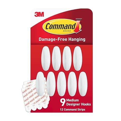 Command Medium Designer Hooks, 18-Hooks, 24-Strips, Damage Free Hanging - Image 1