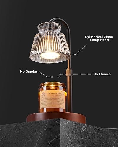 LISUNAR Candle Warmer Lamp with Timer &Dimmable Wax Melt Warmer for Scented Jar Candles, 2 Bulbs,Birthday Gifts for Women House Warming Gifts, Home Decor thumbnail 3