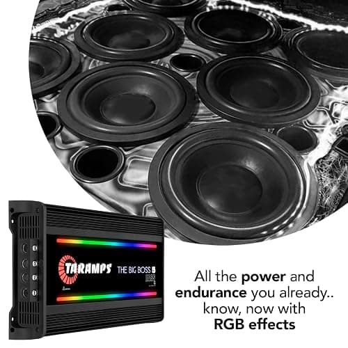 Taramps The Big Boss 5 Bass Black Monoblock RGB Effects 0.5~2 Ohms 5000 Watts Rms Multi-Impedance Digital Amplifier Car Audio System, LED Monitor Indicator, Class D, Crossover, 5k amp, Great for Subs thumbnail 6