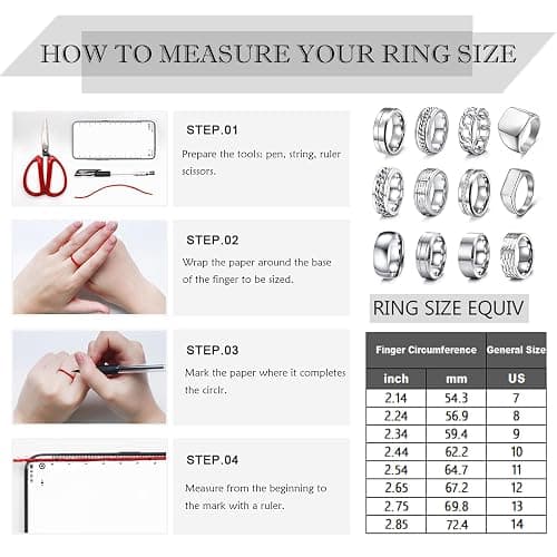 EIELO 12pcs Stainless Steel Band Rings - Silver, Modern, Wedding & Everyday Occasion - No Gemstones, Unisex, Size 7-14 thumbnail 7