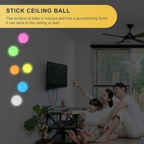 12pcs-2.4in Lumi Balls,Dream Balls,Glow in The Dark Sticky Ball That Stick to The Ceiling,Stocking Stuffers,Stress Relievers Stress Ball for Kids and Adults,Elevated Balls,ASMR Cool Stuff for Teens thumbnail 6