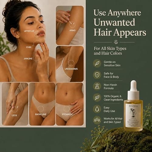 HADEA Cyperus Rotundus Oil to Reduce Hair Growth 100% Organic High-Potency Steam Distilled Cyprus Nutgrass Cypress Inhibitor | Cypress Rotundus Oil For Pcos, Hirsutism, Any Unwanted Hair 30ml thumbnail 5