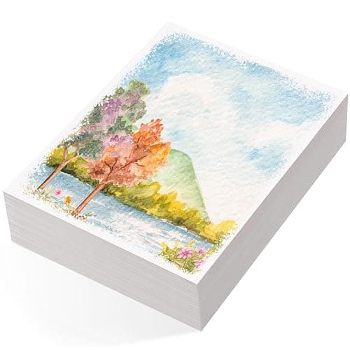 80 Sheets Watercolor Paper Bulk, 5 x 7 in, 110 Lb/230 GSM, Cold Press | White Paper, Good Absorbency, Less Warping, for Kids, Students, Beginners, Cards, Invitations, Watercolor and Sketching - Image 1