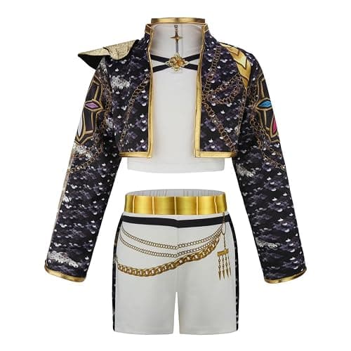 Naeviwth Girls Singer Costume for Kids Fancy Outfit Halloween Set 3PCS - Image 1