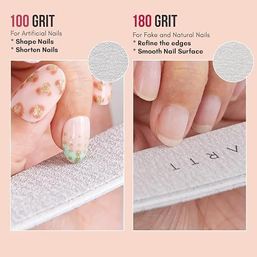 Makartt 100/180 Grit Nail Files, 10PCS Zebra Emery Boards for Nails | Dual-Sided 100 Grit Shapes Acrylic & Gel, 180 Grit Smooths Natural Nails, Pre-Buffed Safe Edge Filers for Home DIY Salon Use thumbnail 3