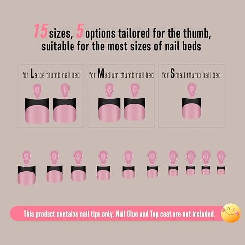 NOVO OVO Halloween Black French Tip Short Toe Nail Tips Press on with Moon Curve, BERRY PINK Thick Sharp Square Toenail Extension, Soft Gel False Nail Kit, Need Glue Builder Gel x 15 Sizes 240 pcs thumbnail 6