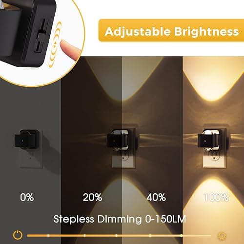 L LOHAS LED Night Light Projector, Night Lights Plug into Wall, Dusk to Dawn Sensor, Rotating Nightlight for Kids, Soft White Ambient Lighting for Bathroom, Gaming Room, Gifts,1 Pack thumbnail 3