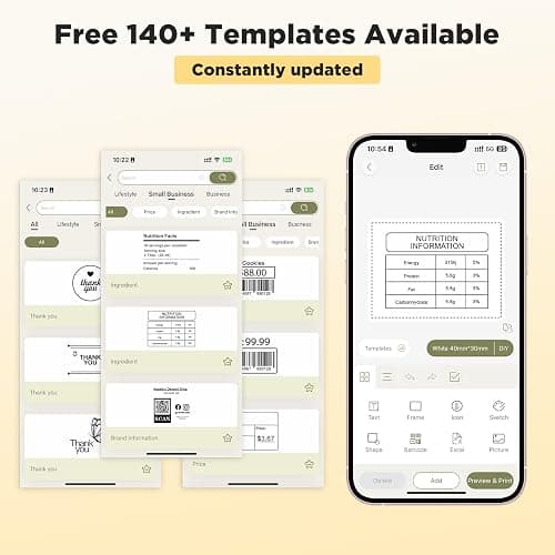 SUPVAN T50M Pro Bluetooth Label Maker Machine with 3 Tapes, Wide Waterproof Label, Versatile App with 40 Fonts and 650+ Icons, Inkless Labeler for Home, Kitchen, School, Office Organization, Black thumbnail 6