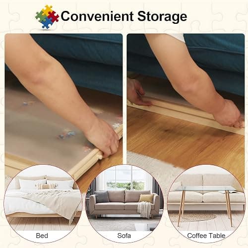 Aloftopz 1000 Piece Wooden Folding Puzzle Table with Legs, 22" x 30" Jigsaw Puzzle Board with 4 Drawers and Protective Cover Portable Jigsaw Puzzle Table for Adults and Teens thumbnail 6