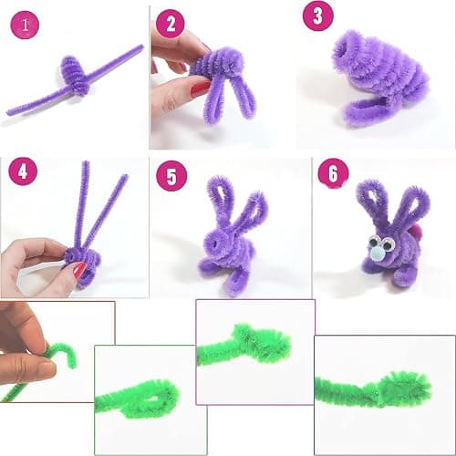 Acerich 600 Pcs Pipe Cleaners 30 Colors Chenille Stems DIY Art Craft Decorations (7 mm x 12 Inch) thumbnail 7