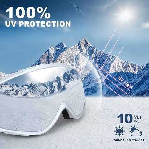 findway Ski Goggles OTG - Over Glasses Snow/Snowboard Goggles for Men, Women & Youth - 100% UV Protection thumbnail 3