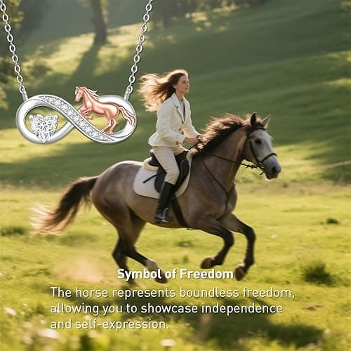 Horse Necklace for Women Sterling Silver Infinity Heart Horse Necklaces Charm Pendant for Christmas Mothers Day Gifts Jewelry thumbnail 4
