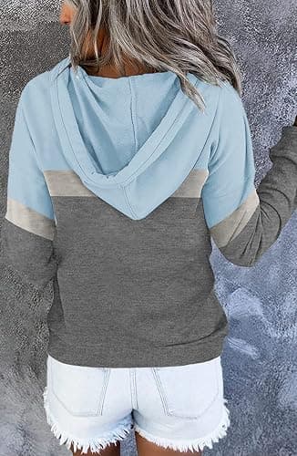VIEACTIVEWEAR Hoodie for Women Tie Dye Sweatshirt Button Down Tops Casual Long Sleeve Oversize Pullover thumbnail 5
