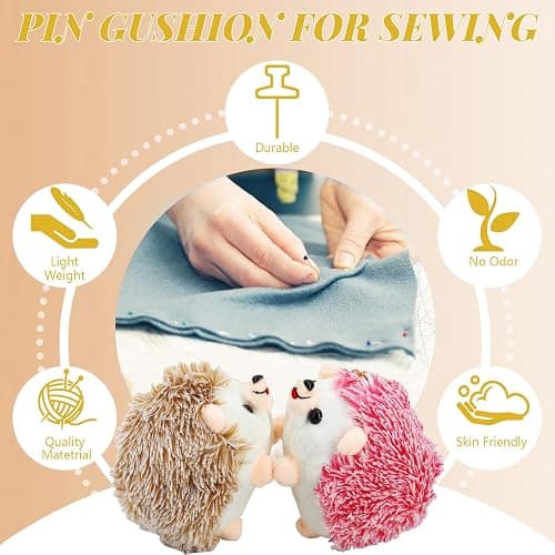 SolidGnik 2 Hedgehog Sewing Pincushion with 200 Pieces Sewing Pins Set for Sewing DIY Projects Jewelry Decor Dressmaker thumbnail 4