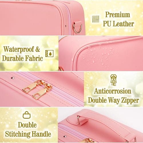 Travel Makeup Bag with Light Up Mirror,Makeup Travel Case with adjustable dividers,Waterproof Makeup Train Case,lighted Makeup Case with Detachable Mirror thumbnail 4
