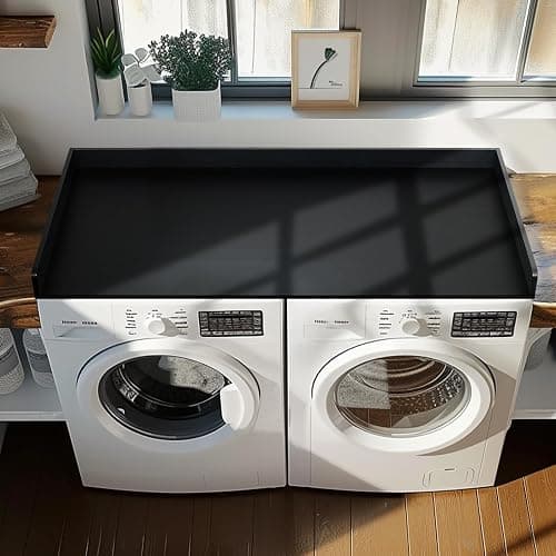 Gashell Washer Dryer Countertop, 27.5" x 54" Bamboo Washer and Dryer Countertop for Laundry Room Organization(Black) thumbnail 2