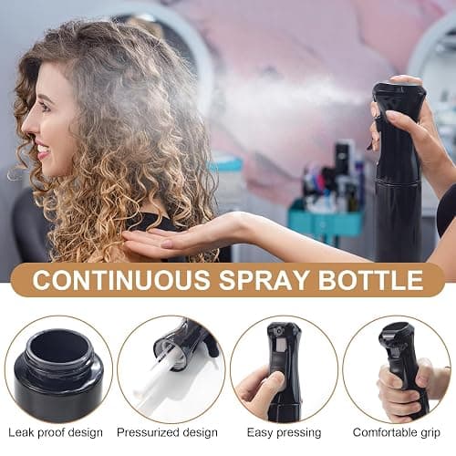 DUAIU Slick Back Hair Brush for Women Men, 5PCS Hair Brush Set with Mist Spray Bottle 10 OZ/300 ML, Small Boar Bristle Brush Rat Tail Comb, Edge Brush, Styling Brush Tools thumbnail 7