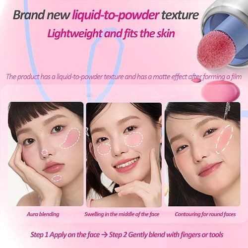 Aztk Liquid Blush, Aztk Jelly Color Liquid Blushes, Blush for Cheeks, Blushes Lotion with Sponge Head, High-Pigment, Long-Lasting, Waterproof, Matte Finish, 5ml (JC04) thumbnail 4
