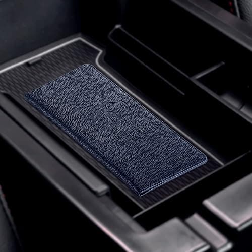 Valardoh Premium Car Registration and Insurance Card Holder, Car Document Holder for Cards, Driver License & other Essential Documents (Deep Blue) thumbnail 7