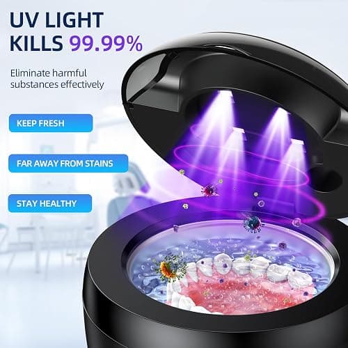 Retainer Cleaner, 45kHz Ultrasonic Retainer Cleaner Machine with 200ML Capacity & 4 Modes for Dentures, Aligners, Mouthguards, Retainers, Jewelry and Oral Appliances thumbnail 4
