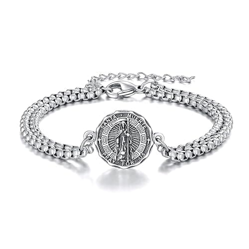 YFN Patron Saint Bracelet Sterling Silver Religious Protector Bracelet Jewelry Gift for Women Men - Image 1