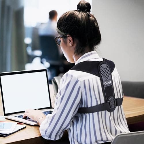 Posture Corrector for Women and Men, Back Brace Adjustable Upper Posture Support, Back Support, Comfortable Back Straightener Support for Clavicle Support, and Providing Pain Relief from Neck (Large) thumbnail 3