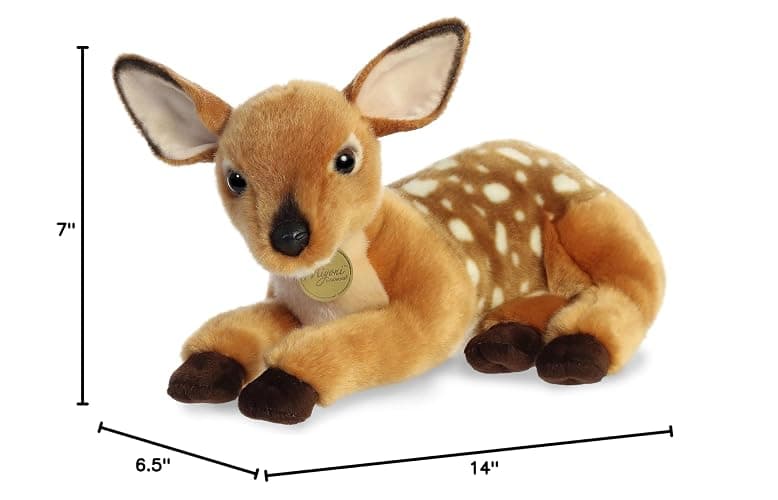 Aurora® Realistic Miyoni® Deer Stuffed Animal - Lifelike Details Make a Cherished Companion - Perfect for Decorating Bedrooms or Classrooms - Brown 14 Inches thumbnail 2