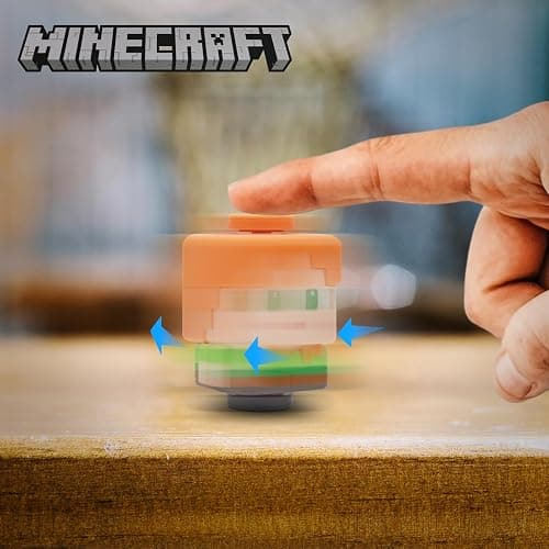 Minecraft Spinner Toys Series 2 – Pig, Magnetic & Stackable Fidget Spinner – Official Licensed Collectible by Just Toys LLC (2.5″) (Glow-in-The-Dark Creeper, Panda, Alex, Enderman, Pig) thumbnail 3