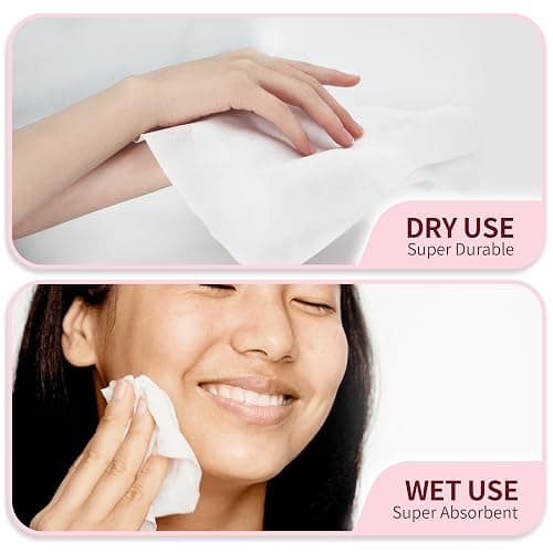 800 Count Disposable Face Towels, Soft & Skin Friendly Face Towelettes Disposable, Facial Tissue Dry Wipes for Women Cleansing thumbnail 2