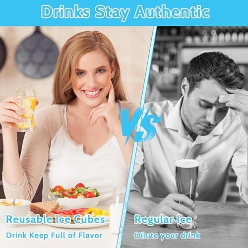 YOIUSFR 2.2LBS (70 Pcs) Reusable Ice Cubes for Drinks Without Diluting, BPA-Free Refreezable Plastic Fake Ice Cubes for Whiskey, Cocktails, Wine, Coffee & Home Parties (Transparent) thumbnail 4