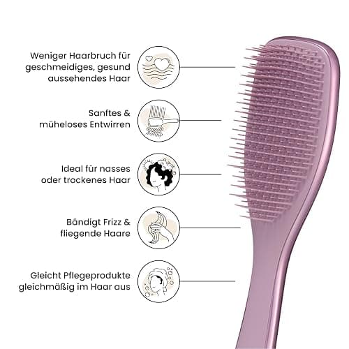 Tangle Teezer Ultimate Detangler Haarbürste – Nasses & Trockenes Haar – Entwirrungsbürste für Alle Haartypen – Zweistufige Borsten Reduzieren Haarbruch & Knoten – Mauve Kupfer mit Chrom-Finish thumbnail 5