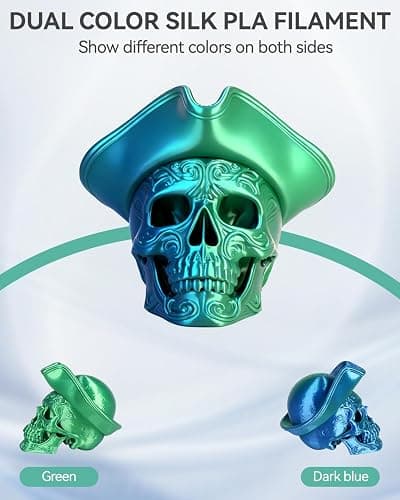 Epelay Silk PLA+ 3D Printer Filament 1.75mm, Blue Green Dual Color Shiny Silk PLA, Smooth Flow High Precision Printing, +/-0.02mm Dimensional Accuracy, 1kg (2.2lbs), Fits Most FDM 3D Printers thumbnail 5
