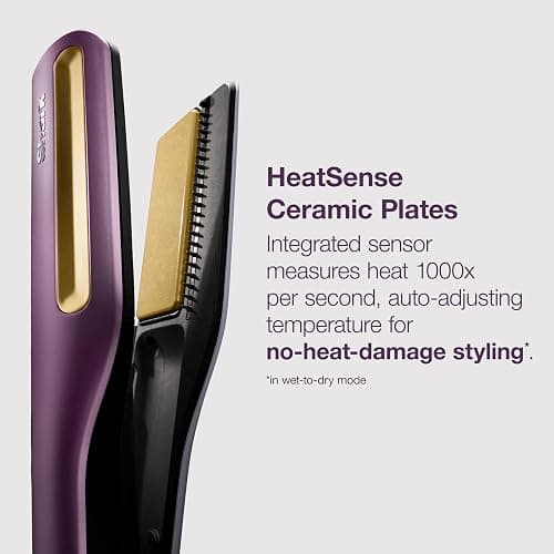 Shark SilkiPro™ Straight | Wet-to-Dry Hair Straightener + Rapid Blow Dryer | 3 Interchangeable Combs | Ultra-Fast Drying | No Heat Damage | for All Hair Types | Rose Petal | HT400PK thumbnail 8