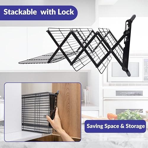 Geesta 2/3/4-Tier Upgraded Collapsible Cooling Rack with Adjustable 3 Setting Design Stackable Roasting Cooking Drying Wire Cooling Rack for Cookies Baking Gifts for Women thumbnail 6