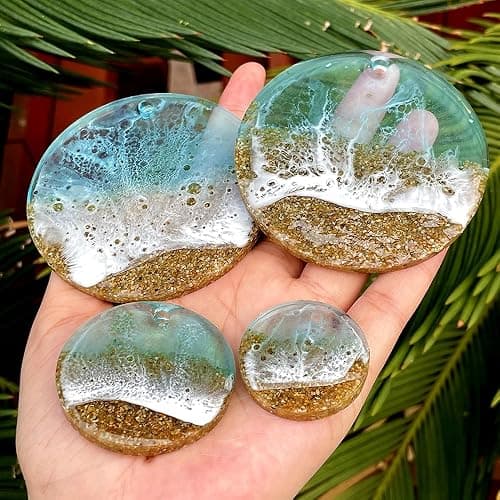 RESINWORLD 25-Cavity Set of Large + Medium + Small Shiny Flat Circle Silicone Mold, Drilled Round Earrings Pendant Mold, Keychain, Pet Tag Resin Mold thumbnail 4