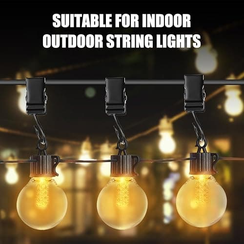 Light Clips Hanging Hooks Clip: 50 Pack Outdoor Hanging Lights Clips - Heavy Duty Metal Camper Awning String Party Light Hook for Canopy Tent Tapestry Clamps thumbnail 4