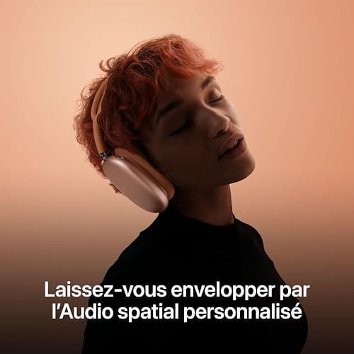 Apple AirPods Max Casque Circum-auriculaire sans Fil, réduction Active du Bruit de Niveau Pro, Mode Transparence, Audio Spatial personnalisé, Recharge USB C, Lumière stellaire thumbnail 5