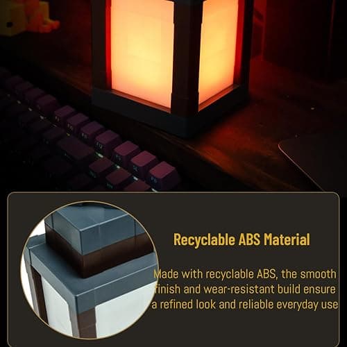 Pixelated Lantern LED Night Light, 16-Color Led Wall Mood Night Light with Remote Control, Rechargeable Table/Wall Night Lamp, for Bedroom & Home Decoration (with Chain) thumbnail 3