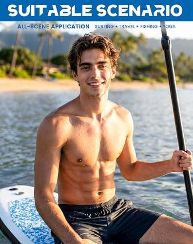 FEATH-R-LITE Inflatable Stand Up Paddle Board with Beginner SUP Accessories | 10’6’’/11' Ultra-Light SUP,Anti-Slip EVA Deck,Versatile Yoga Inflatable Paddle Boards for Adults & Youth of All Skill Levels thumbnail 8
