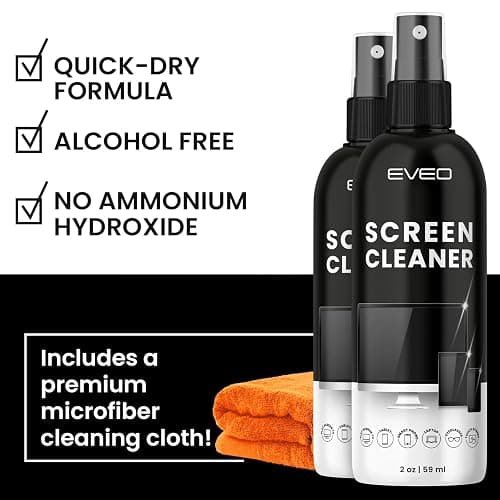 Screen Cleaner Spray - TV Screen Cleaner Spray and Microfiber Cloth kit, Computer Screen Cleaner & Car Screen Cleaner for TV, Monitor, Laptop, MacBook, iPad, iPhone and Electronic Devices - 2 Pack thumbnail 5