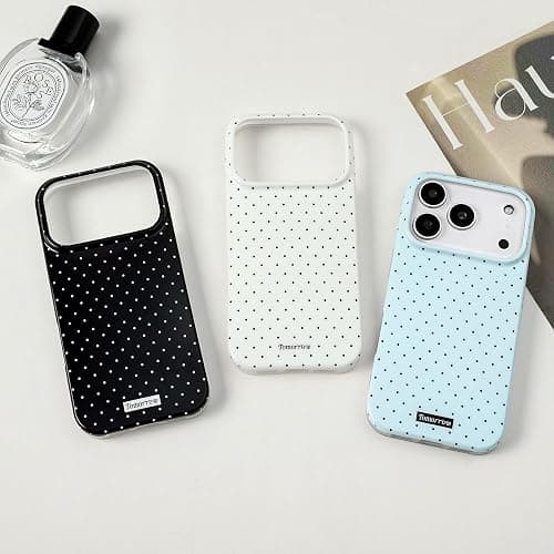 inewateri Compatible for iPhone 17 Pro Case with Cute Fashion Polka Dot Aesthetics Design Simple Cases for Soft TPU Slim Protection Cover-White thumbnail 6