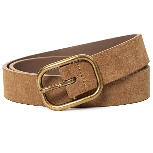 JIEDE Womens Belts Leopard Print Belt for Women Genuine Suede Leather Waist Belts for Jeans - Image 1