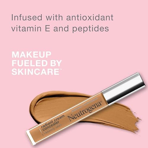 Neutrogena Healthy Skin Radiant Lightweight Brightening Cream Concealer with Peptides & Vitamin E Antioxidant, Non-Comedogenic, Bisque Light/Medium 02 neutral undertones, 0.24 fl. oz thumbnail 5