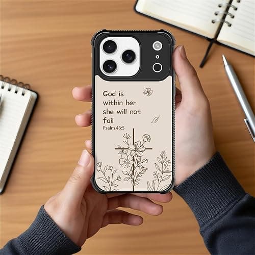 Deaorew for iPhone 17 Pro Case | Compatible with MagSafe | Classic Slim Cover Design | Biblical Floral Cross thumbnail 5