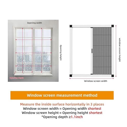 ROOMNEST Customize Size No-Drilling Retractable Window Screen, Folding Window with Aluminum Frame and Durable Mesh, Keeps Bugs Out, for Window & Patio（Black） thumbnail 2