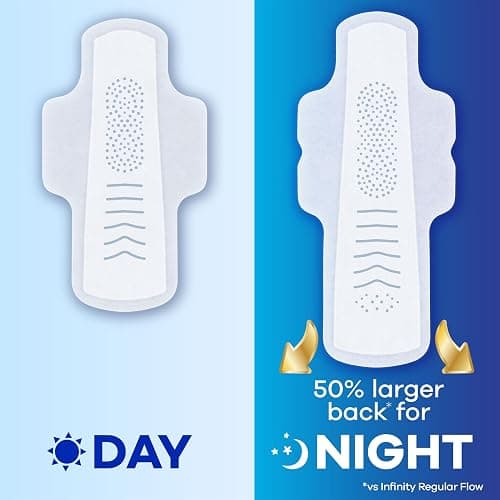 Always Infinity Feminine Pads for Women, Flexfoam Pads with Wings, Size 4, Overnight Absorbency, Unscented, 78 Count (3 Packs of 26) thumbnail 3